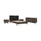 Armen Living Astoria 4 Piece Queen Bedroom Set in Oak with Black Faux Leather SETAHBDQN4A - alternate 1